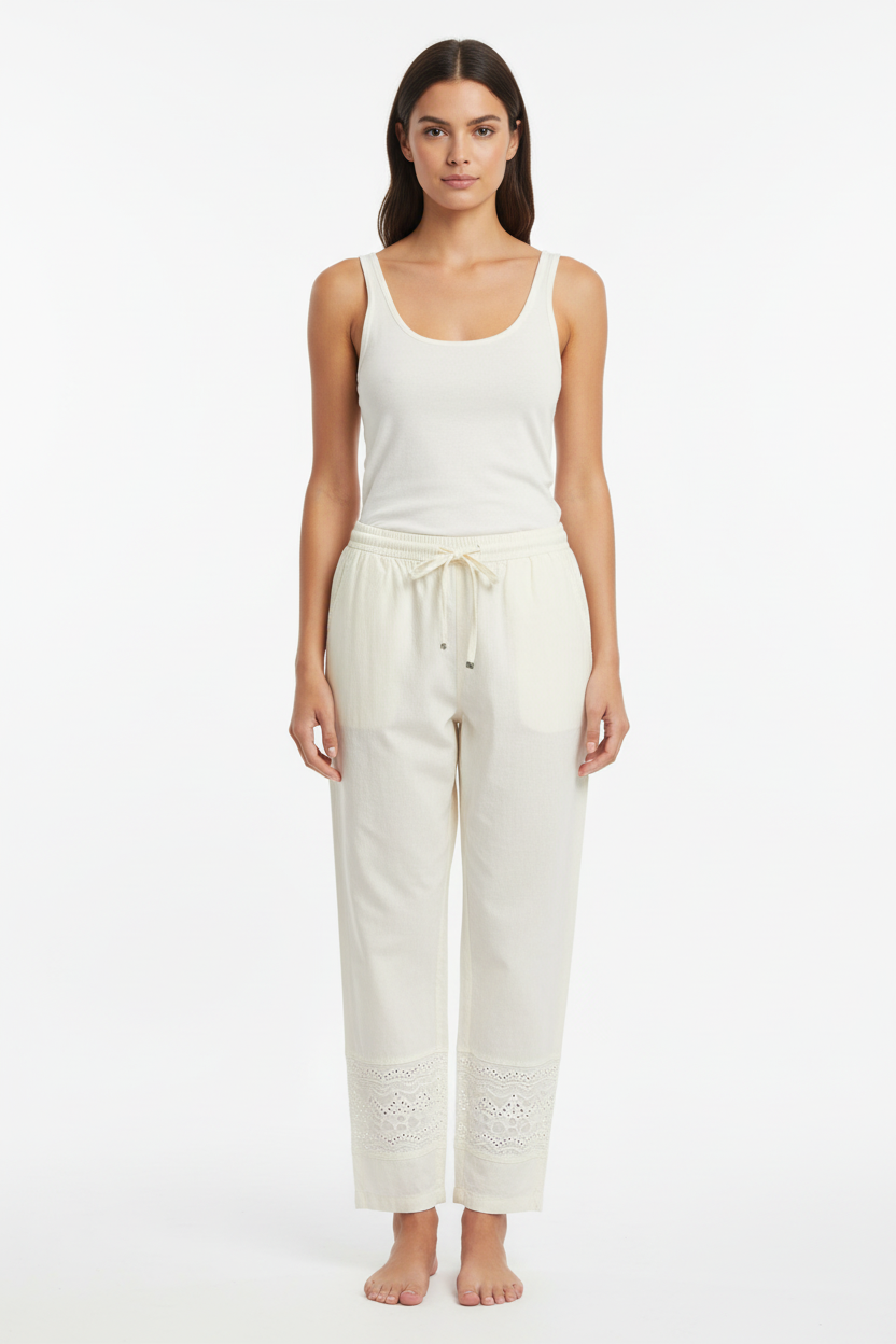 Off White Pattern Pant