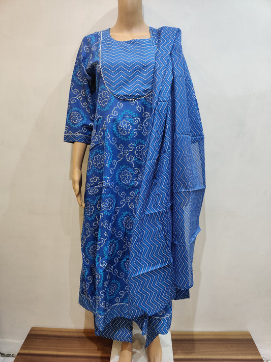 Lavender Kurta pant dupatta set