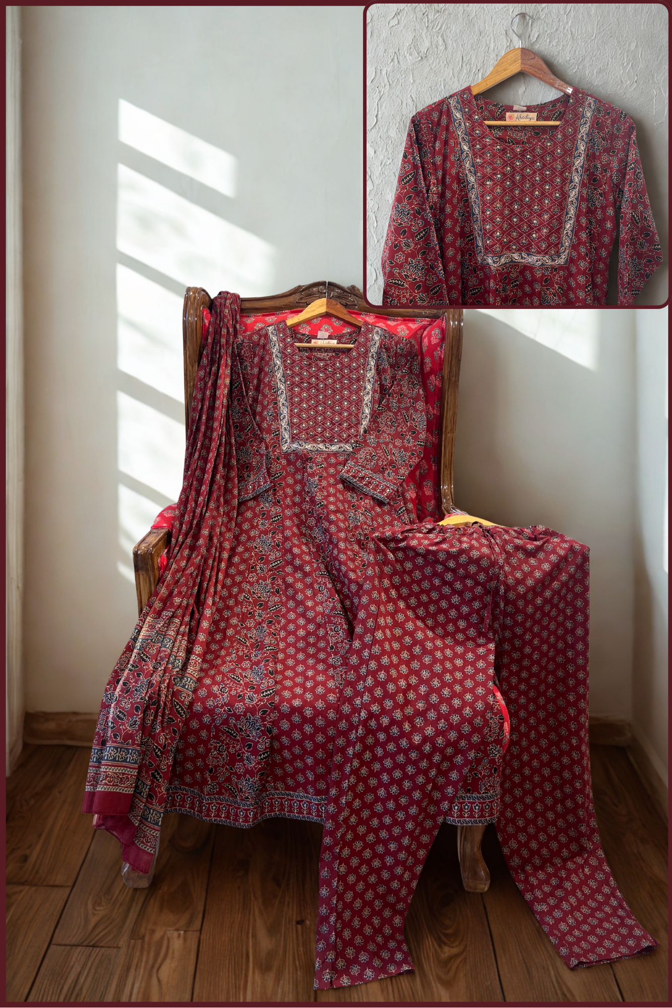 Deep Maroon Anarkali Set