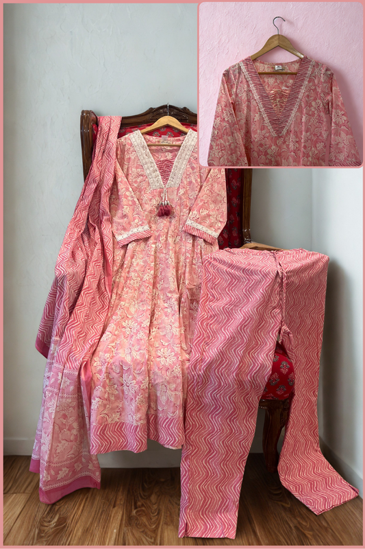 Pink Anarkali set