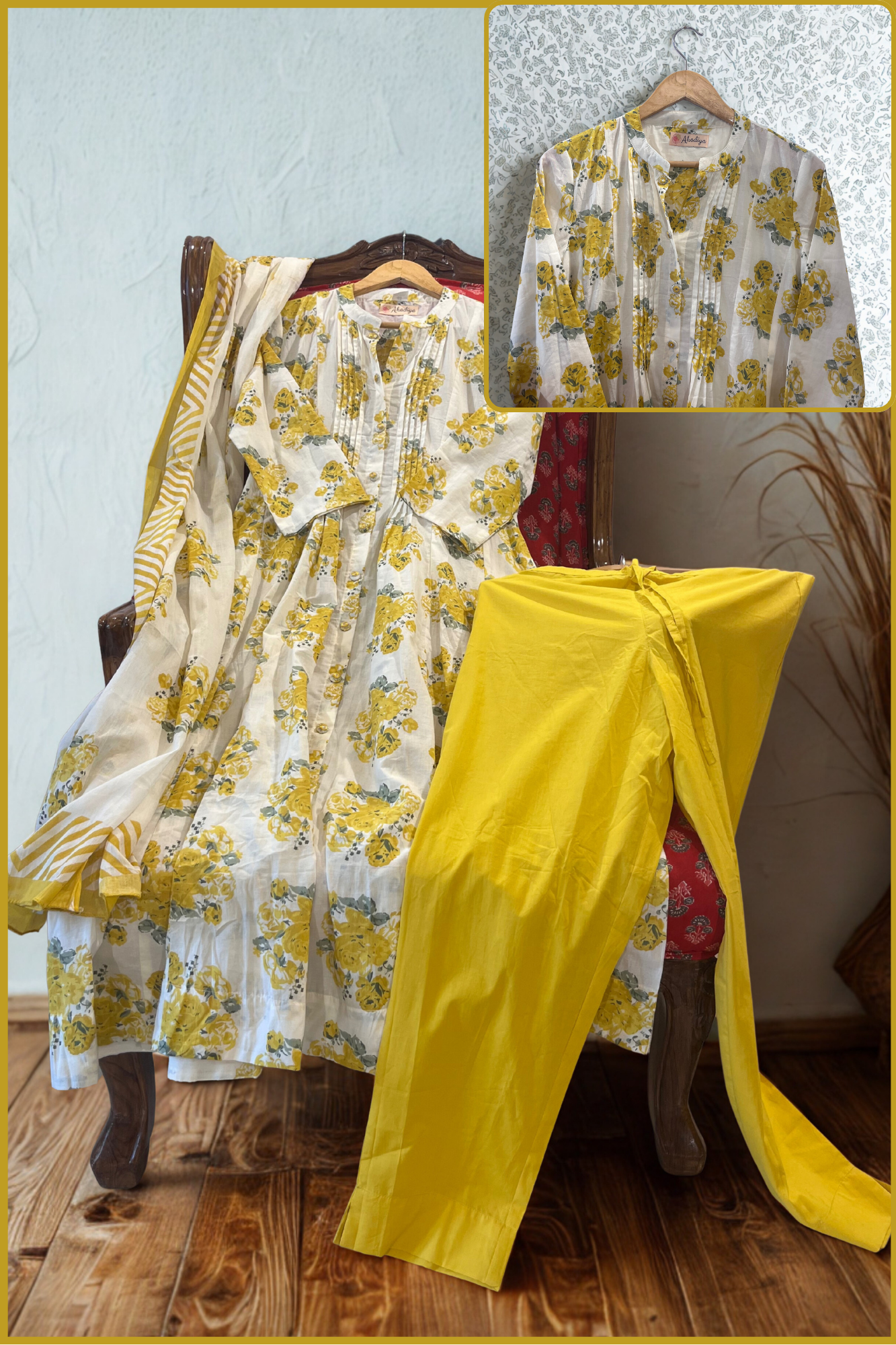 Yellow Anarkali set