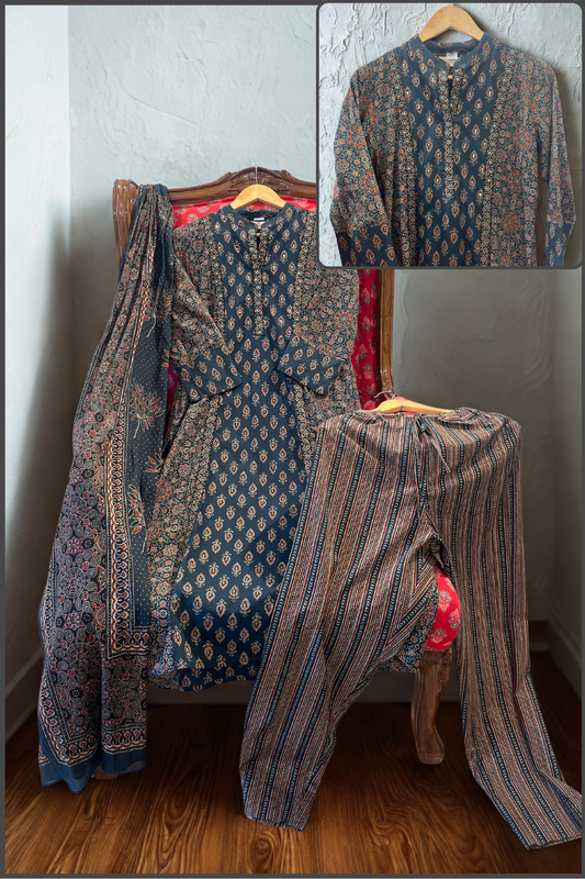 Midnight Blue Anarkali Set