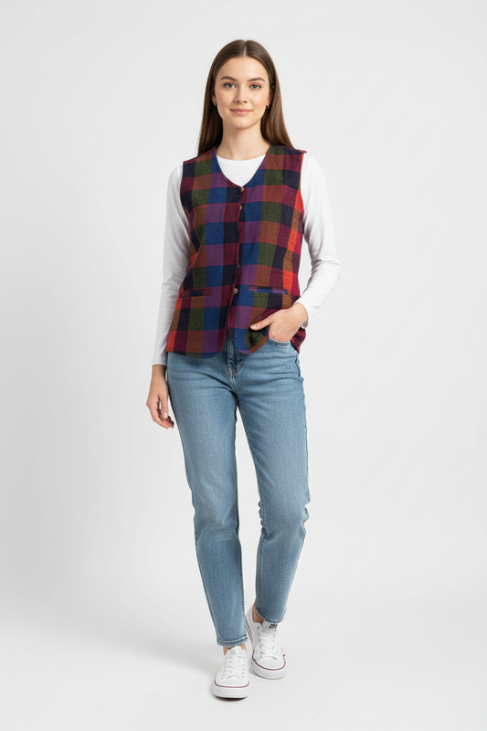 Multi-colored checkered pattern Jacket