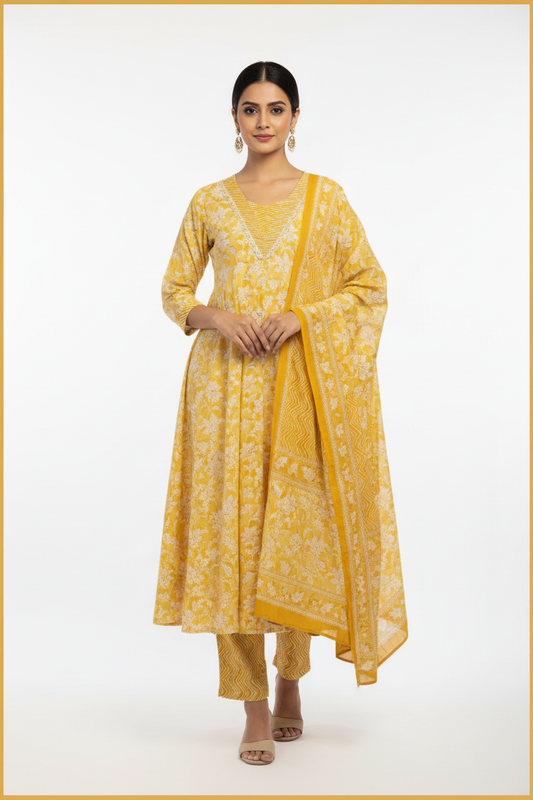 Cotton Anarkali Set