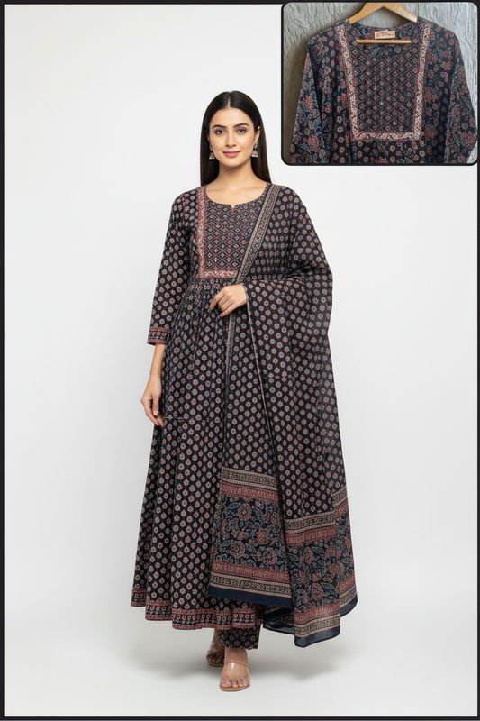 Indigo Blue Anarkali Set