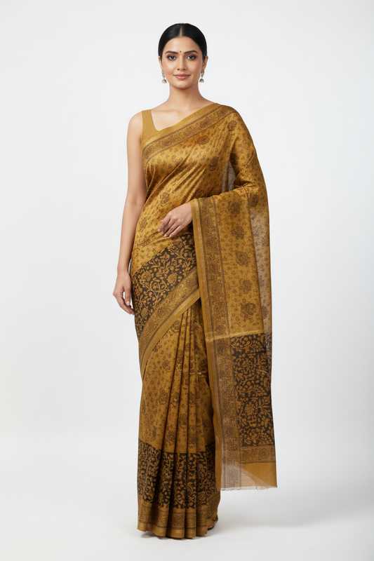 Multani print Chanderi hand block print saree
