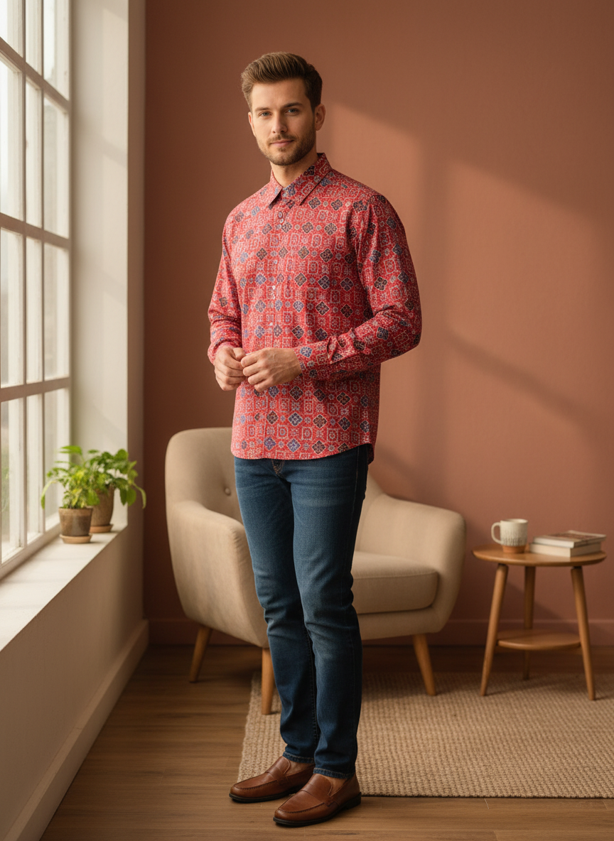 Block Print Cotton Shirt