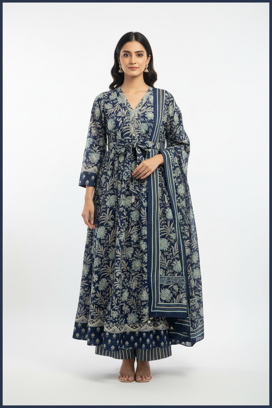 Blue Anarkali Set