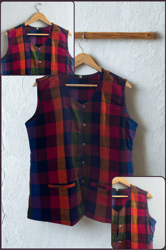 Multi-colored checkered pattern Jacket