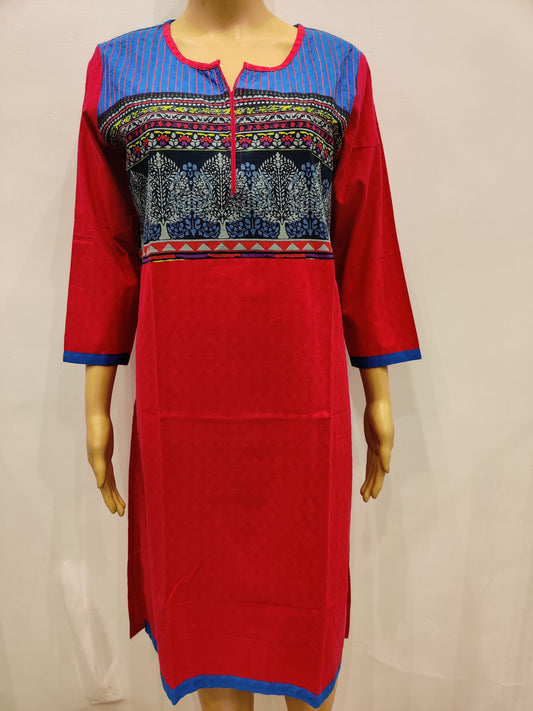 Flannel Flower Kurti