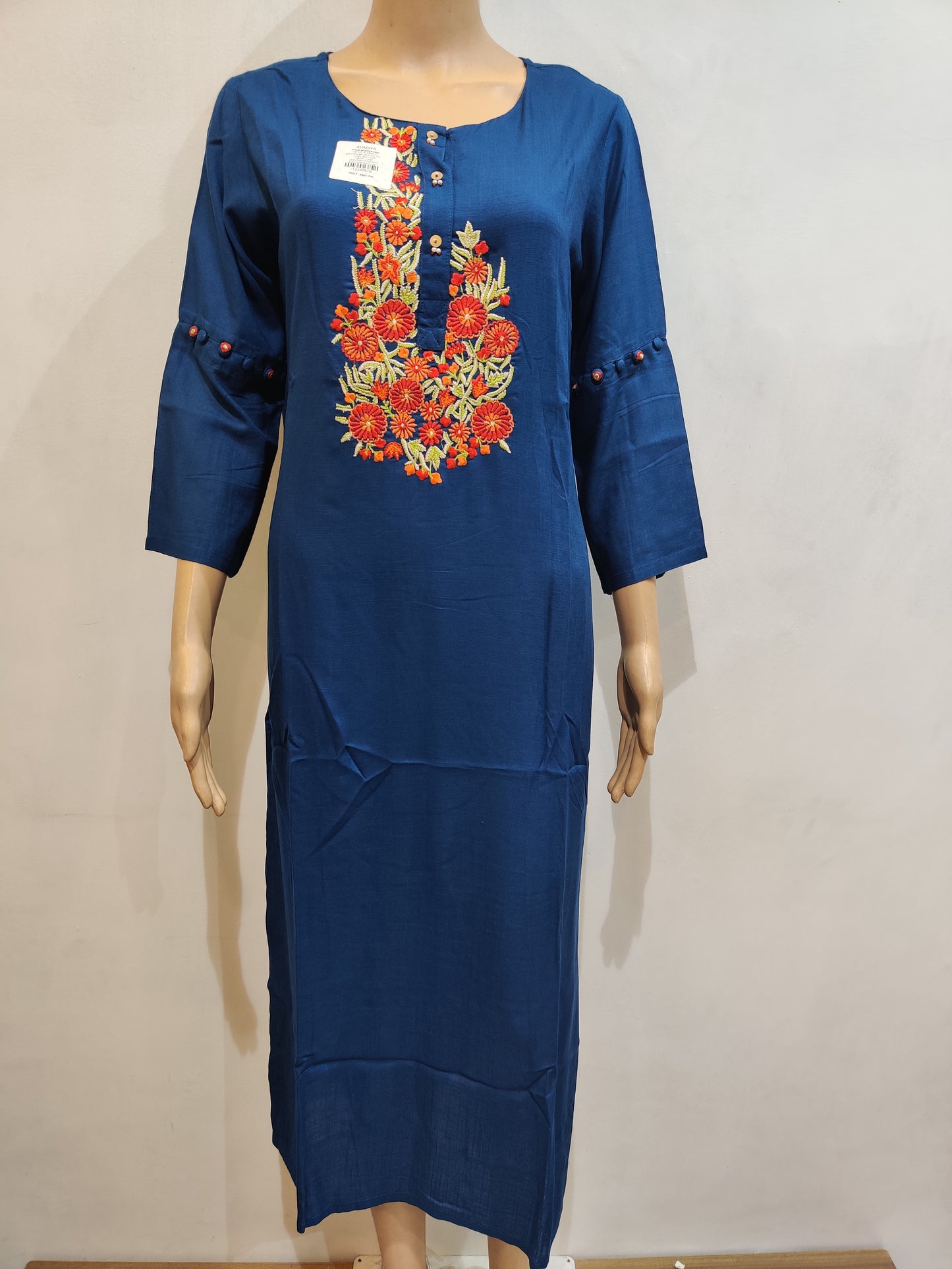 Blue Water Lily Kurti