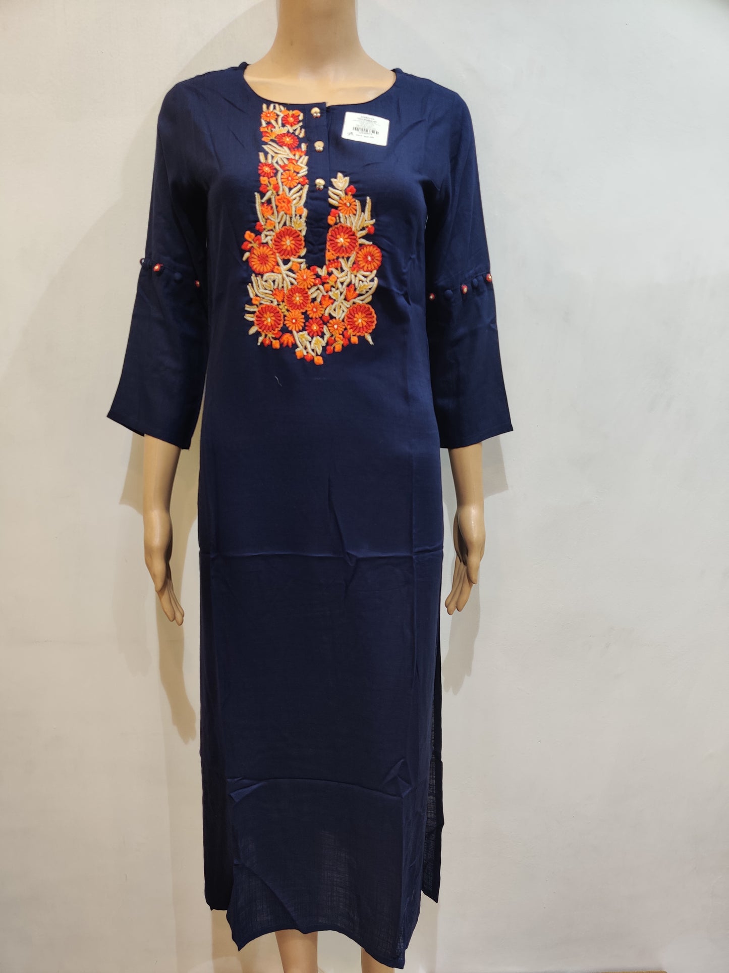 Blue Water Lily Kurti