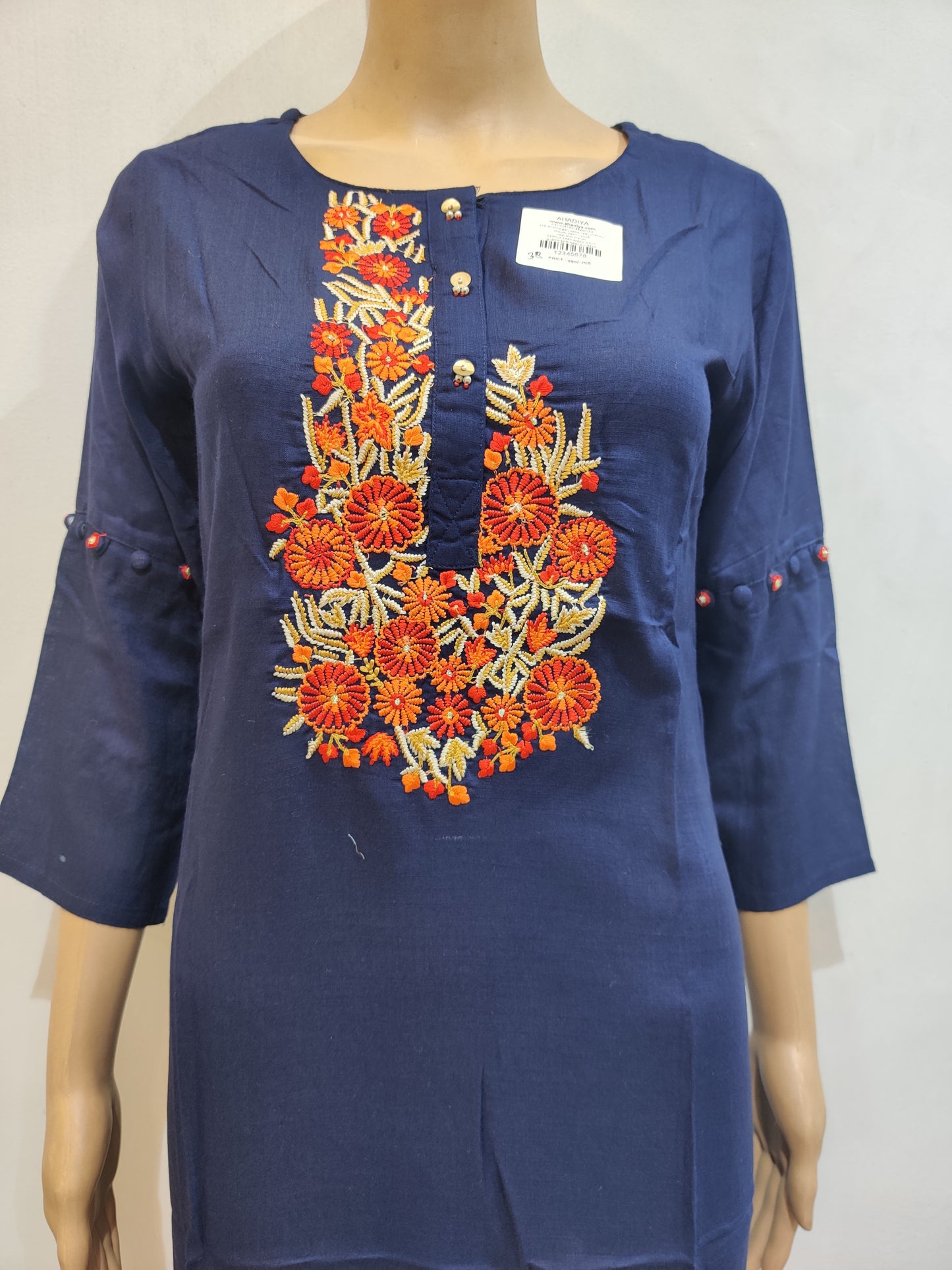 Blue Water Lily Kurti