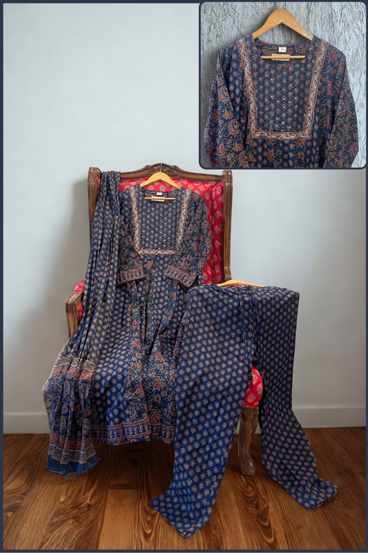 Indigo Blue Anarkali Set
