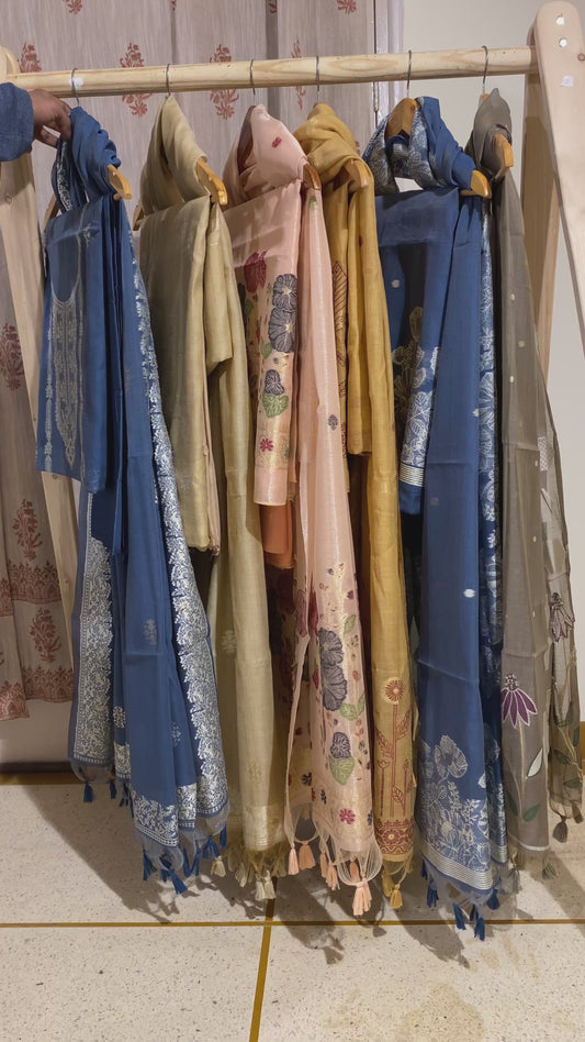 Chanderi linen Unstitched suit